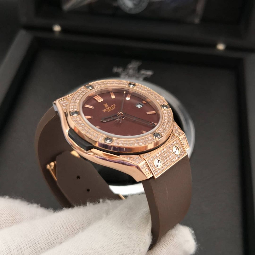 Relógio Hublot - Big Bang Marrom Cravejado - Imagem 3