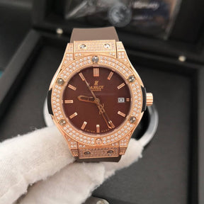 Relógio Hublot - Big Bang Marrom Cravejado