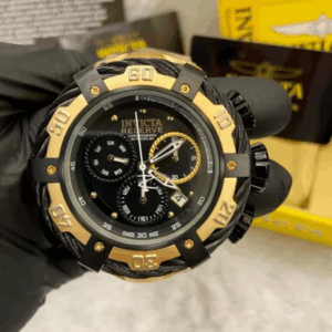 INVICTA THUNDERBOLT DOURADO COM FUNDO PRETO